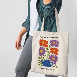 Flower Market Barcelona Tote Bag (Υφασμάτινη Τσάντα Αγοράς)